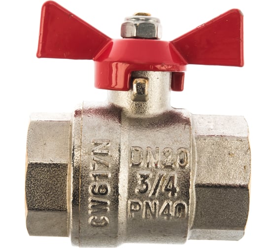 Шаровой кран Valtec Base рукоятка бабочка 3/4" внутренняя-внутренняя VT.217.N.05
