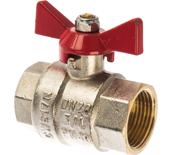 Шаровой кран Valtec Base рукоятка бабочка 3/4" внутренняя-внутренняя VT.217.N.05