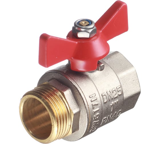 Кран шаровой Valtec Base рукоятка бабочка 1" вн.-нар. Vt.218.n.06