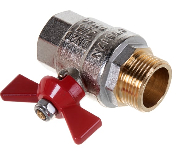Кран шаровой Valtec Base рукоятка бабочка 3/4" внутренняя-наружная VT.218.N.05