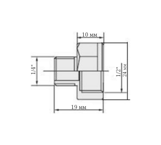 Удлиненный переходник 1/2"х1/4" Valtec 76603