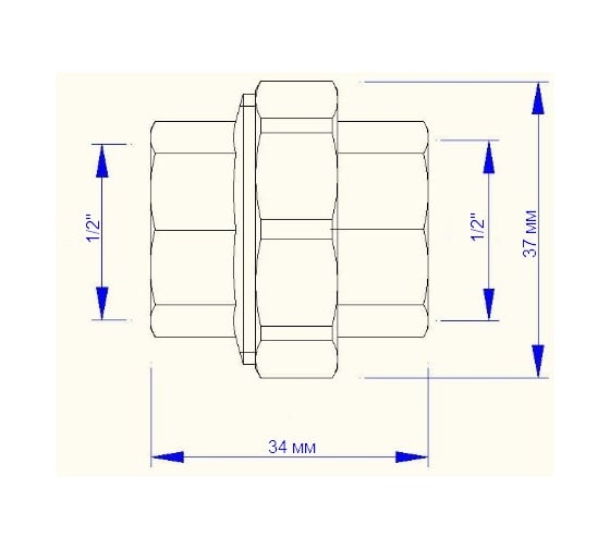 Прямой соединитель с накидной гайкой 1/2" Valtec 76559