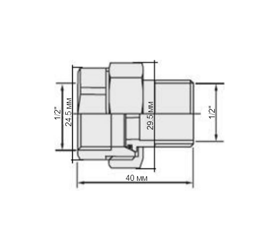 Прямой соединитель с накидной гайкой 1/2" Valtec 71374