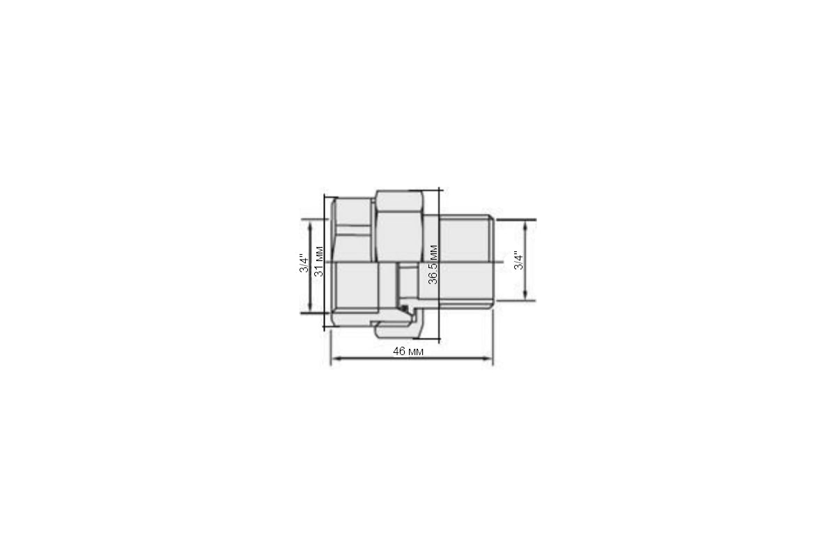 Прямой соединитель с накидной гайкой 3/4\" Valtec 71375 - выгодная цена ...