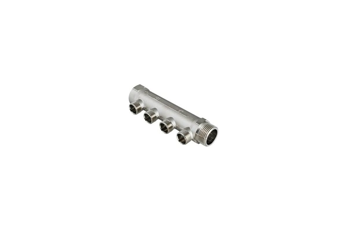 Коллектор никелированный 2/36 (3/4\"; 4 х 1/2\") Valtec VTc.550.N.0504 ...