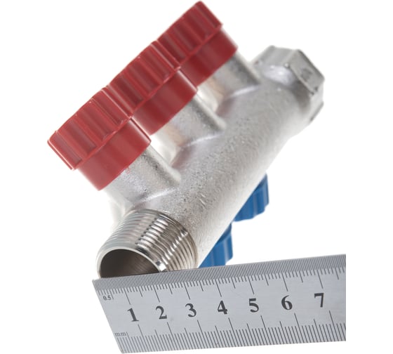 Коллектор никелированный с вентилями (3/4"; 3 х 1/2") Valtec VTc.560.N.0503 74970