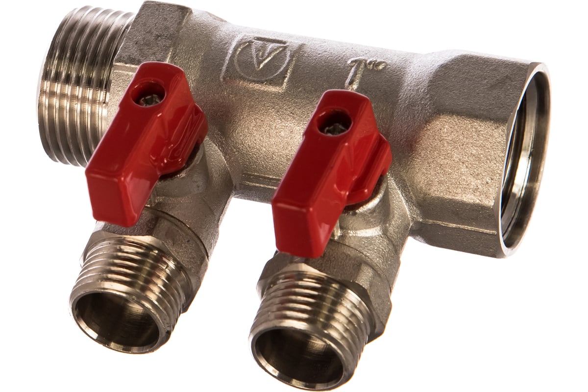 Коллектор с кранами (1\"; 2 х 1/2\") Valtec VTc.580.N.0602 78050 ...