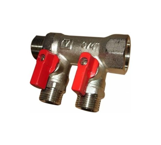 Коллектор с кранами (1"; 2 х 1/2") Valtec VTc.580.N.0602 78050