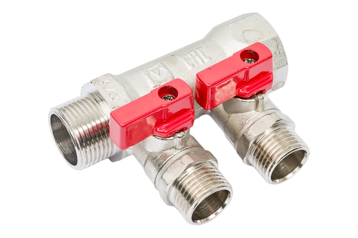 Коллектор с кранами (3/4"; 2 х 1/2") Valtec VTc.580.N.0502 78042 ...