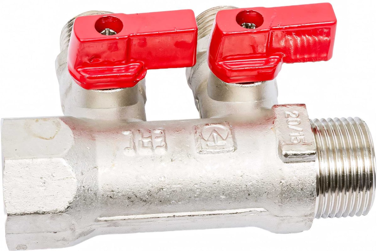 Коллектор с кранами (3/4"; 2 х 1/2") Valtec VTc.580.N.0502 78042 ...