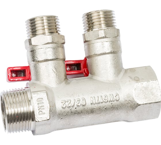 Коллектор с кранами (3/4"; 2 х 1/2") Valtec VTc.580.N.0502 78042