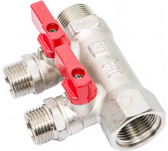 Коллектор с кранами (3/4"; 2 х 1/2") Valtec VTc.580.N.0502 78042
