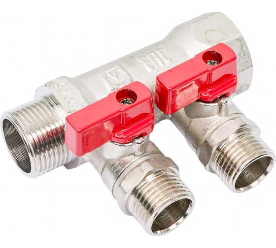 Коллектор с кранами (3/4"; 2 х 1/2") Valtec VTc.580.N.0502 78042