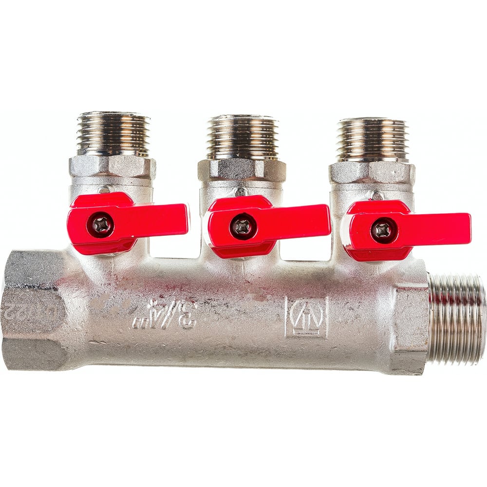 Коллектор с кранами (3/4"; 3 х 1/2") Valtec VTc.580.N.0503 78753 ...