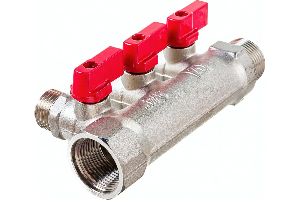 Коллектор с кранами (3/4"; 3 х 1/2") Valtec VTc.580.N.0503 78753 ...