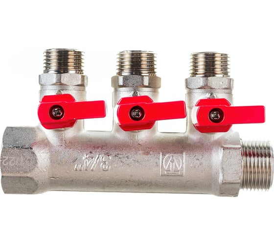 Коллектор с кранами (3/4"; 3 х 1/2") Valtec VTc.580.N.0503 78753