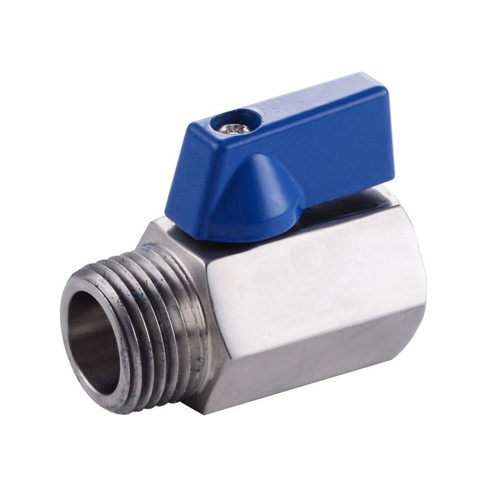 Шаровый кран мини TITAN LOCK НР-ВР, резьба BSP 1/4", нерж. 304, TLMBV1 ...