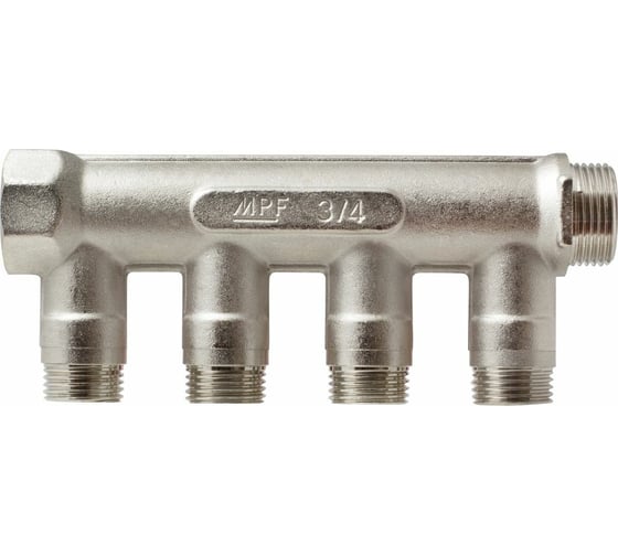 Коллектор с отсекающими кранами MPF 4 выхода х3/4" х1/2" наружная резьба ИС.071073