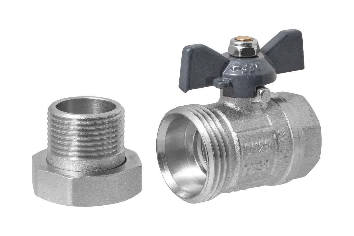 Кран шаровой с полусгоном американкой AQUALINK 3/4\" бант ИС.080041 ...