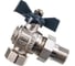Шаровый угловой кран с полусгоном с угловой американкой AQUALINK 1/2" бант ИС.080046 2