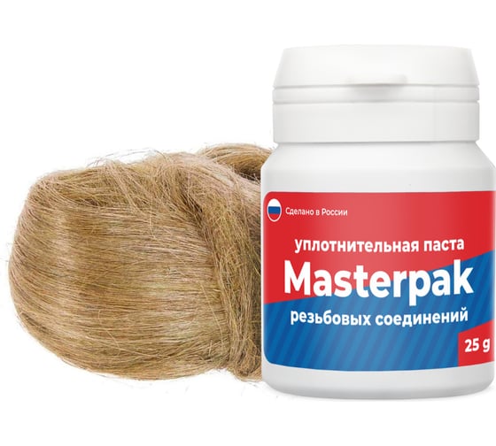 Комплект паста уплотнительная вода, пар MasterProf 25 г + лён 7 г ИС.130208