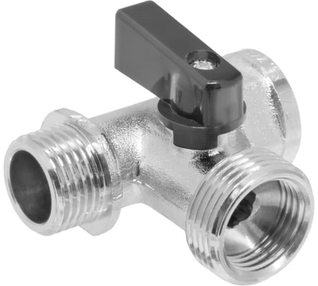 Шаровой кран трёхпроходной для стиральных/посудомоечных машин MPF 1/2"х3/4"х1/2" в/н/н флажок ИС.080348