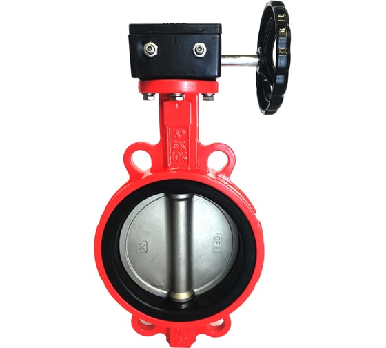 Поворотный затвор DYARM -ZP-R-350-16-G-G-E (красный), DN350, PN16, межфланцевый/корпус GG25/диск GGG50/уплотнение EPDM, с редуктором 4687203187224
