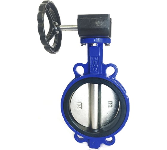Поворотный затвор DYARM -ZP-R-400-10/16-G-G-E (синий), DN400, PN10/16, межфланцевый/корпус GGG50/диск GGG50/уплотнение EPDM, с редуктором 4687203188306 1