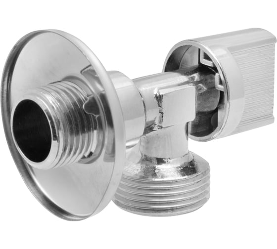 Шаровой угловой кран с отражателем MPF Light 1/2"х3/4" н/н, хром, флажок сбоку, для стиральных/посудомоечных машин ИС.080358