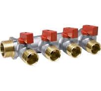 Коллектор с отсекающими кранами SMART 4 выхода х1" х1/2" наружная резьба MP-У ИС.071077