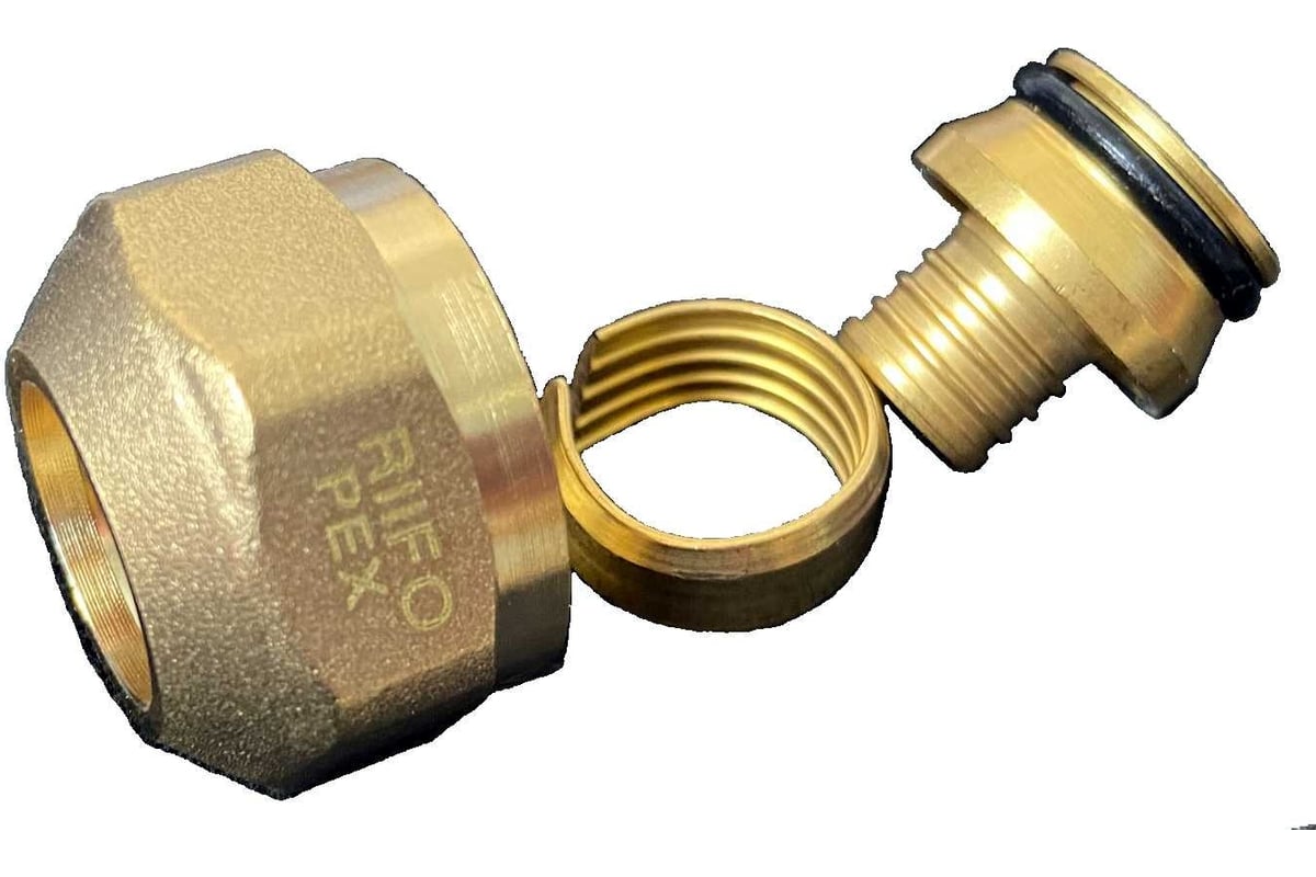 Адаптер для труб PE-X RIIFO Vita зажимной, латунь 16x2-3/4"ВР Евроконус ...