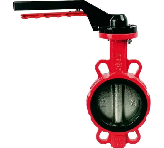Поворотный затвор DYARM -ZP-125-16-G-G-E-HT (красный), DN125, PN16, межфланцевый/корпус GGG40/диск GGG40/уплотнение EPDM HT, с ручкой 4687203188283 1