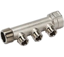 Коллектор RIIFO Flow латунь 1" ВР/НР 3x1/2"НР конус ц/ц 35 мм 1100047671