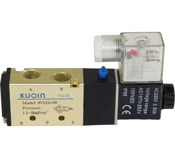 Пневмораспределитель DN.ru KUOIN PND3-S1EM-52-1NC-J08 1/4" пятиканальный 220В D290-00099 1
