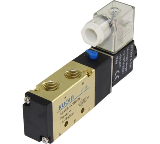 Пневмораспределитель DN.ru KUOIN PND3-S1EM-52-1NC-J08 1/4" пятиканальный 220В D290-00099