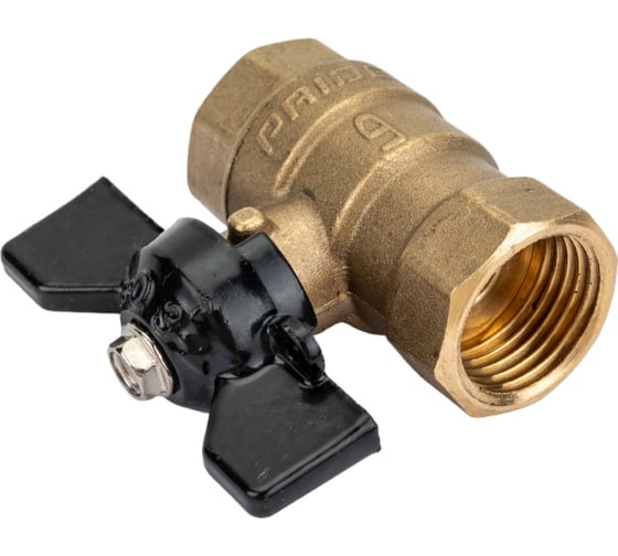 Шаровой кран для манометра LD PRIDE 1/2''вн - 1/2''вн, с бабочкой, со спуском 550888