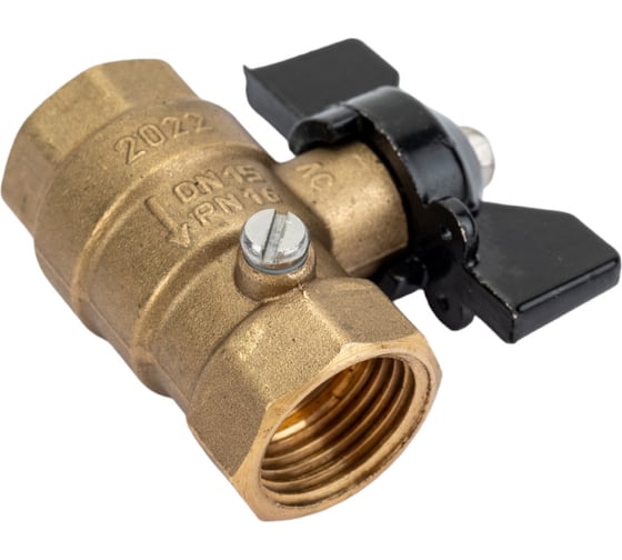 Шаровой кран для манометра LD PRIDE 1/2''вн - 1/2''вн, с бабочкой, со спуском 550888