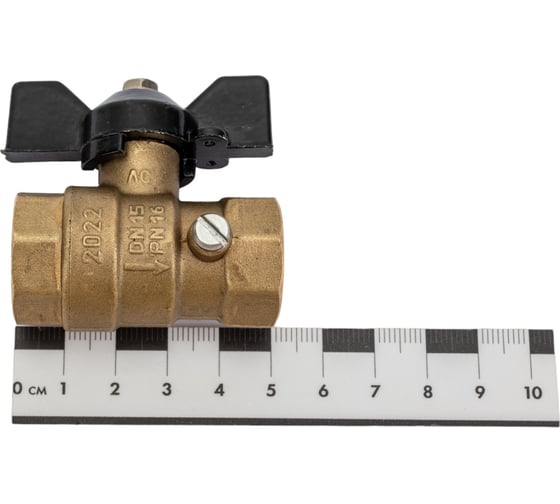 Шаровой кран для манометра LD PRIDE 1/2''вн - 1/2''вн, с бабочкой, со спуском 550888