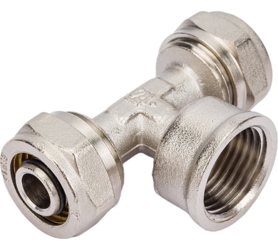 Обжимной тройник STI латунный, Ду16x1/2"х16 Ру25, внутренняя резьба D190-00026