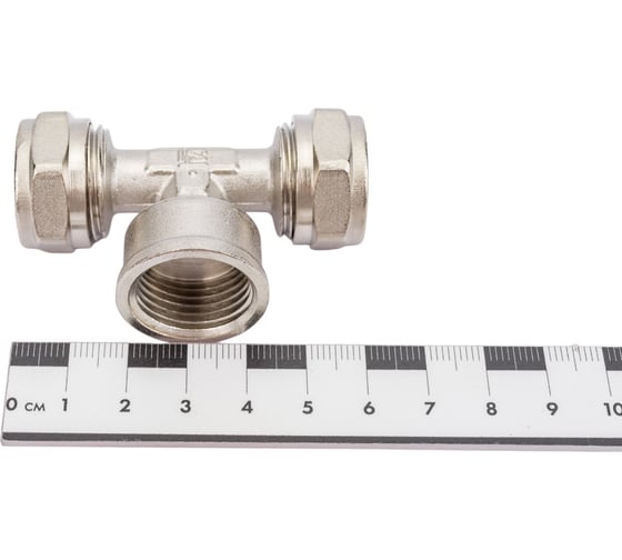 Обжимной тройник STI латунный, Ду16x1/2"х16 Ру25, внутренняя резьба D190-00026