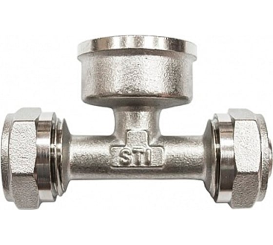 Обжимной тройник STI латунный, Ду16x3/4"х16 Ру25, внутренняя резьба D190-00030