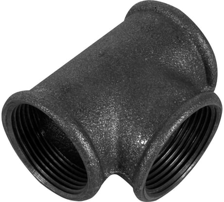 Равнопроходной тройник STI чугунный, 1/2" Ду15, бесшовный, резьбовой D270-06100