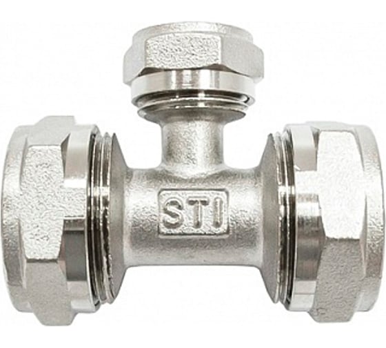 Обжимной тройник STI латунный, Ду32x20x32 Ру25, накидная гайка D190-00056 1