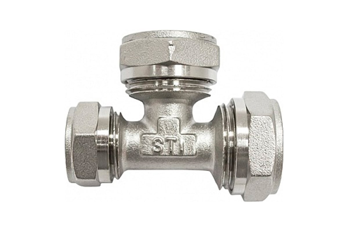 Обжимной тройник STI латунный, ду20x20x16 ру25 D190-00038 - выгодная ...