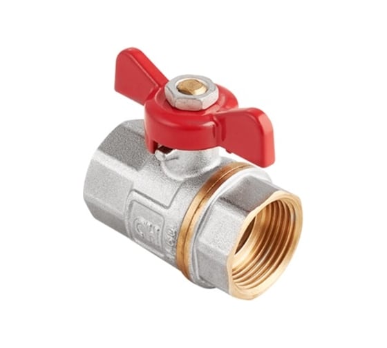Шаровой полнопроходной кран AquaHit 3/4" вн-вн, бабочка (12 шт. в уп.) BV.313.05-12