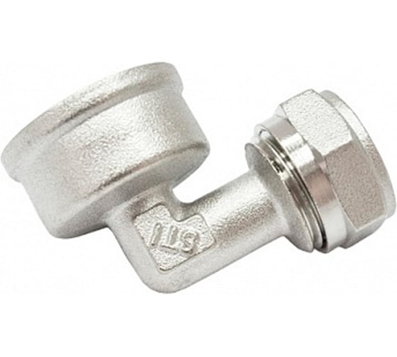 Металлопластиковый обжимной уголок STI внутренняя резьба Ду16x1/2" Ру25 D190-00112