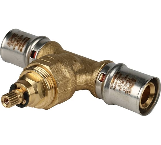 Вентиль с хромированной ручкой STOUT Sfp-0014-002020 20x20 для металлопластиковых труб, прессовой RG008S9C4TJJ4P