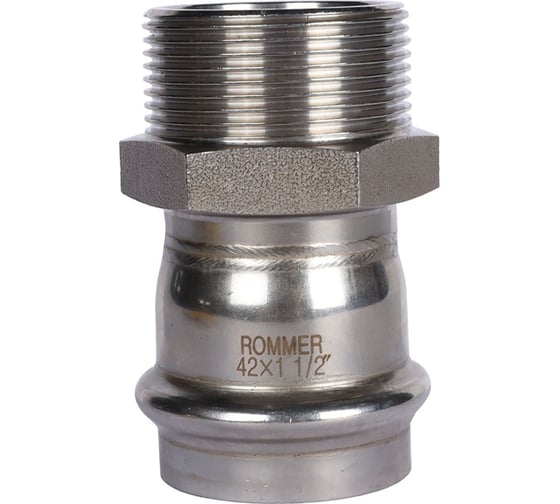 Переходник ROMMER Rss-0021-042112 впр-нр, 42x1 1/2, из нержавеющей стали, прессовой RG0091KSNP4DLI