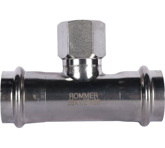 Тройник-переходник ROMMER впр-вр, 28x1/2, из нержавеющей стали, прессовой Rss-0015-002812 RG0091KSNOP535