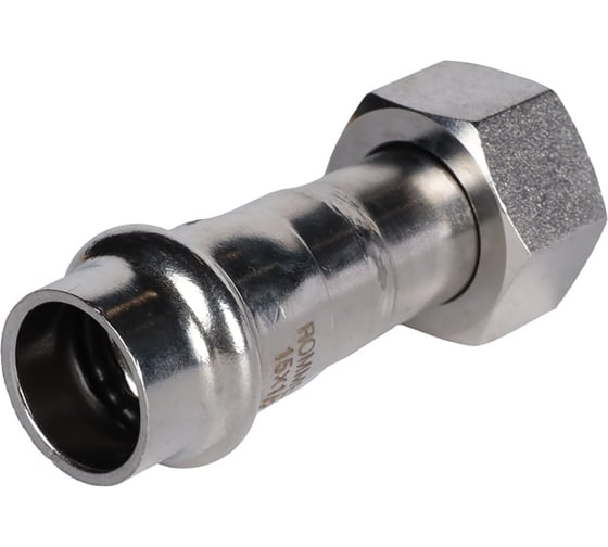 Переходник с накидной гайкой ROMMER Rss-0026-001534 впр-вр, 15x3/4, из нержавеющей стали, прессовой RG0091KSNPCTFG